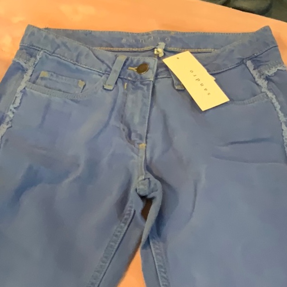 NWT SANDRO Pragmatique Sky Blue Jeans Sz 24’ waist X 29.5” inseam Z46
